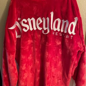 Disneyland Resort Women’s Mickey Icons Plush Red Spirit Jersey New Condition